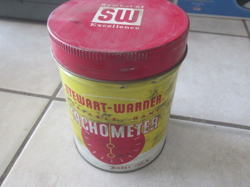 Stewart Warner Vintage Tachometer Gauge Model # 757-W In Can With Instructions - Picture 5 of 6