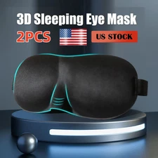 2 Pack Travel 3D Eye Mask Sleep Soft Padded Shade Cover Rest Relax Blindfold US