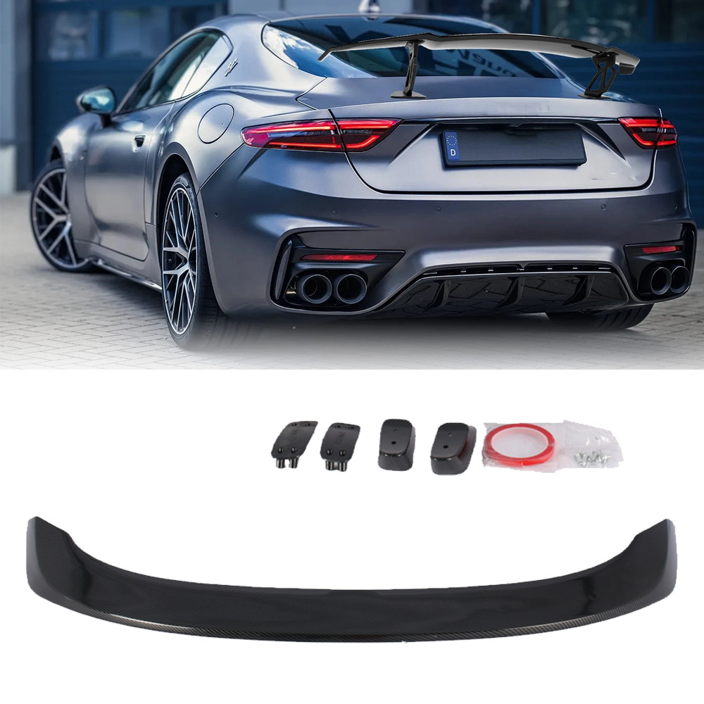 Carbon Fiber Rear Trunk Spoiler Lip Roof Tail Wing For Maserati GranTurismo