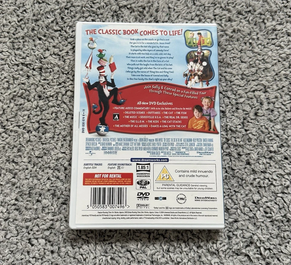 The Cat in the Hat DVD (2004) Dr Seuss - Image 2 of 3