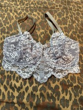 Victoria's Secret Dream Angels Blue Lace Scalloped Push-up Unpad Corset NWT 32DD