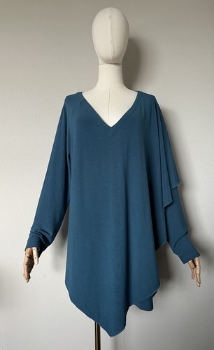 Soft Surroundings Madeline Tunic Top Womens XL Teal Legion Blue Layered - Picture 4 of 18