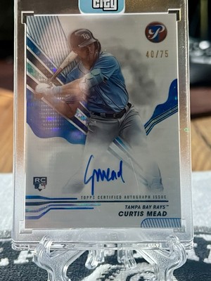 Curtis Mead 2024 Topps Pristine Blue Refractor Rookie Auto /75 #PA-CME Tampa Bay