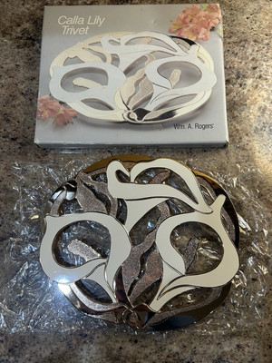 New In Original Box Vintage Calla Lily Trivet By Wm. A. Rogers 1970-80 Wall Hang