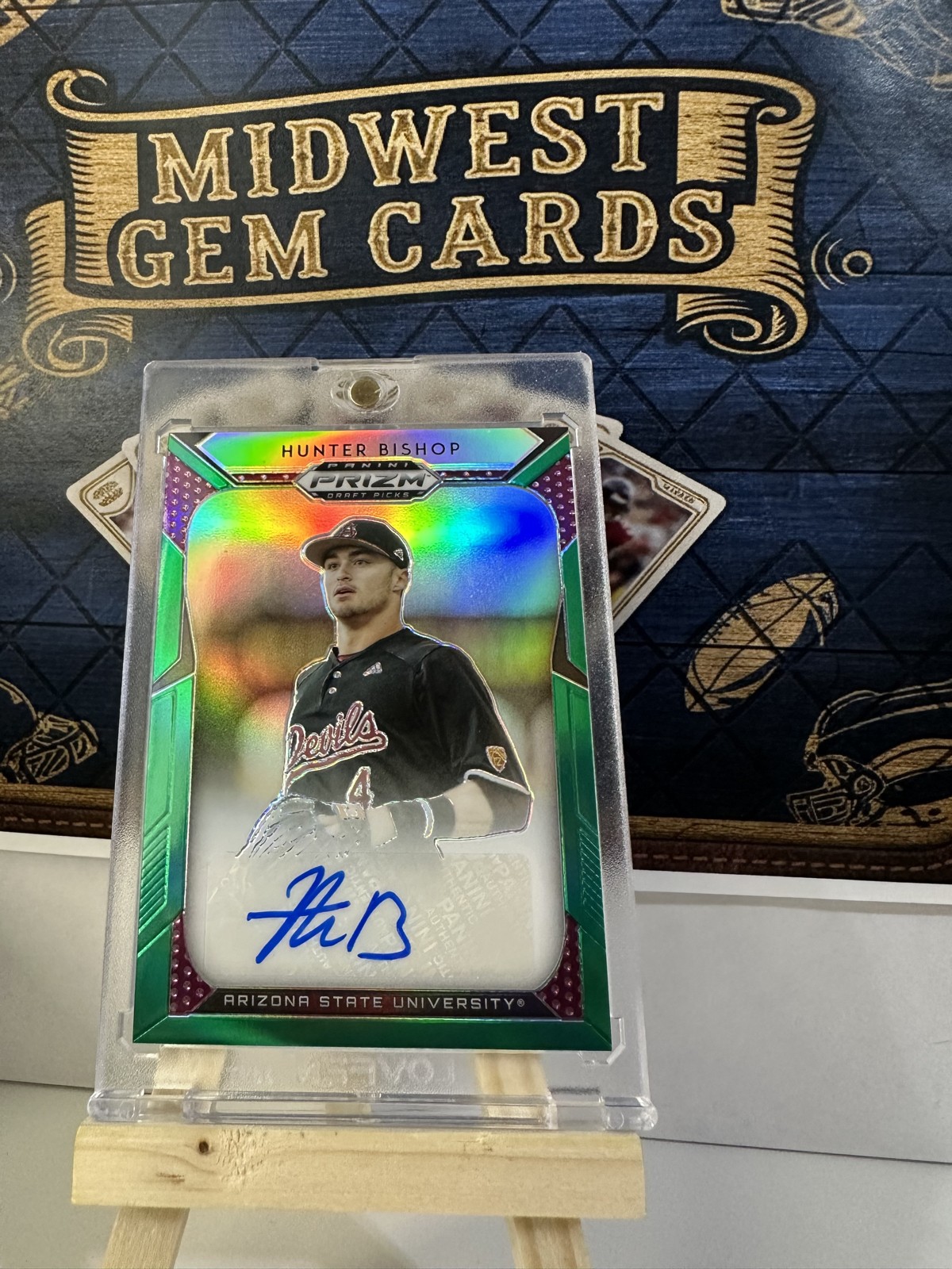 2019 Panini Prizm Draft Picks - Autographs Hunter Bishop #17 Green Prizm (AU,...