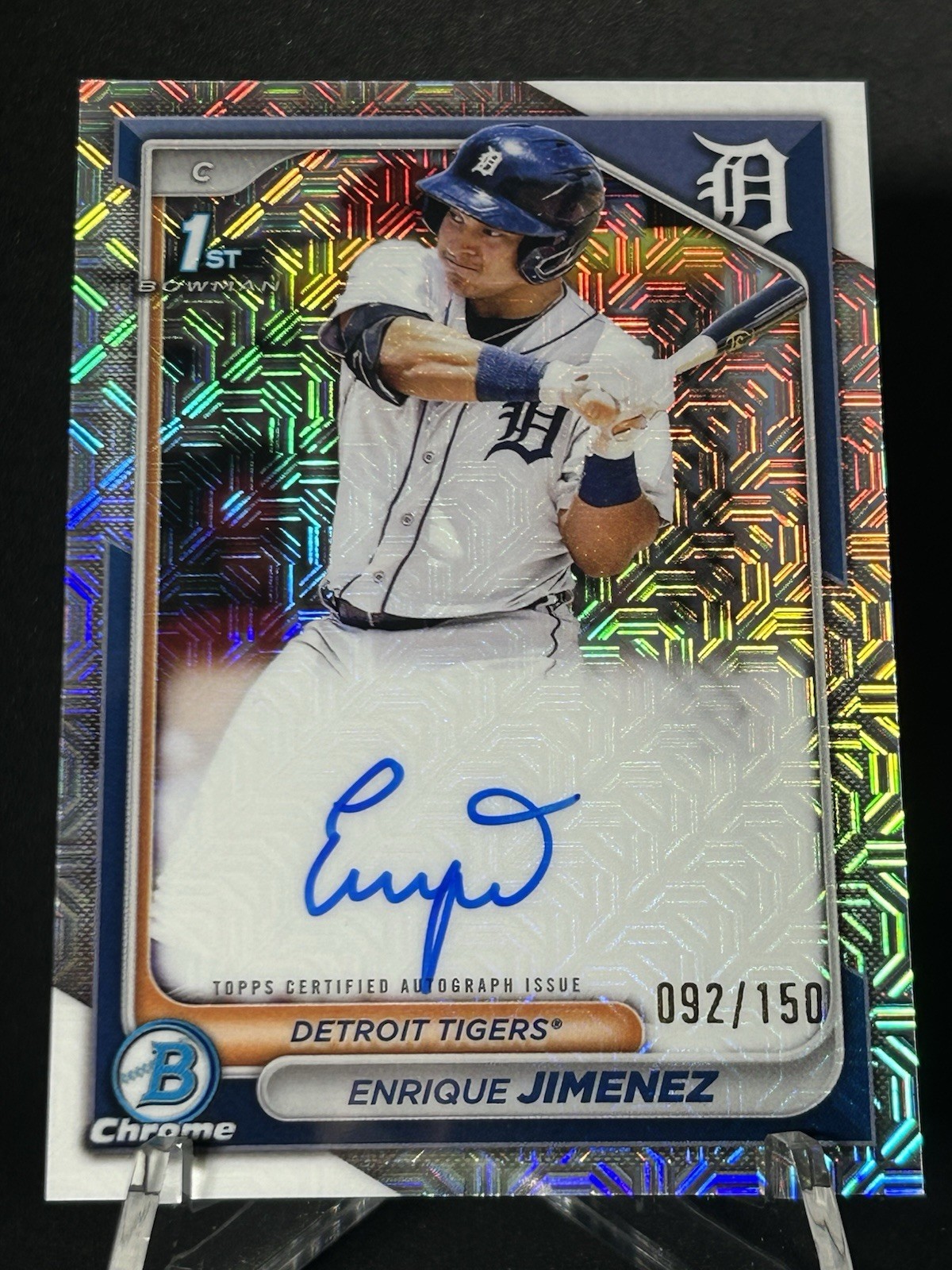 Enrique Jimenez 2024 1st Bowman Chrome AUTO CHOICE REFRACTOR #/150 Tigers First