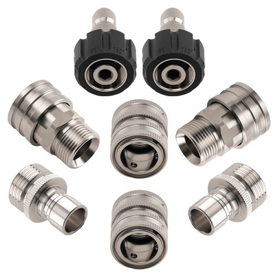 #ad M22 14mm Pressure Washer Adapter Kit Quick Connect Stainless Steel 8PCS $21.65