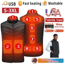 Electric USB Jacket Men Women Heated Vest Warm Winter Coat Thermal Heating Vest