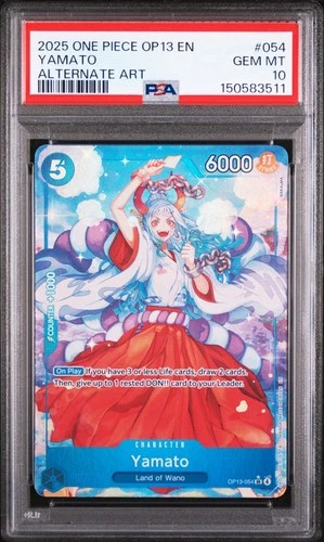 2025 ONE PIECE OP13-054 YAMATO ALTERNATE ART PSA 10