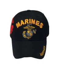 Jwm 6995 Acrylic Black US Marines Theme Baseball Cap One Size (Pack of 6)