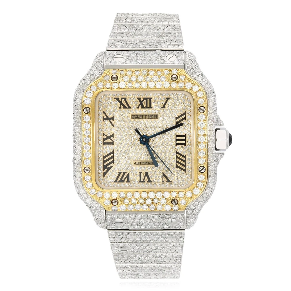 Reloj Cartier Santos WSSA0018 40 mm automático SS con esfera de bisel de diamantes de repuesto Foto 3 de 4