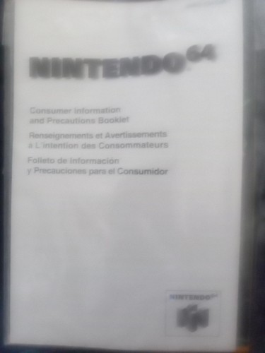 Folleto Nintendo 64. Solo manual de instrucciones