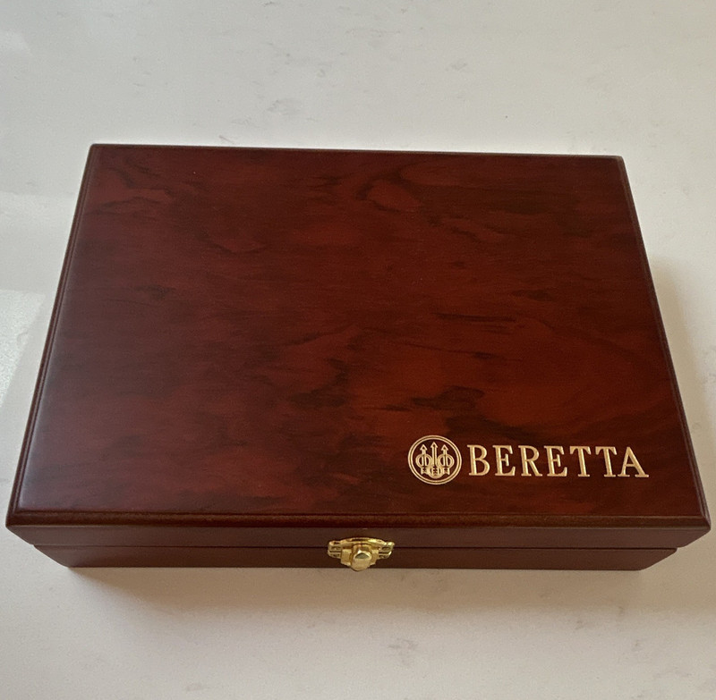 Beretta 6 oz Stainless Steel Hip Flask Set w/ Funnel & Shot Glass, Boxed