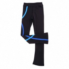 Girl's Figure Skating Training Pants Plus Velvet Blue