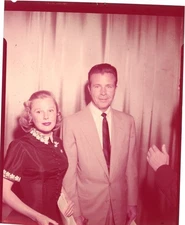 June Allyson Dick Powell 1950's CBS TV backstage Original 4x5 Transparency Snipe