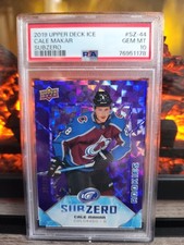 2019-20 Upper Deck Ice Sub Zero Rookies Cale Makar #/999 PSA 10