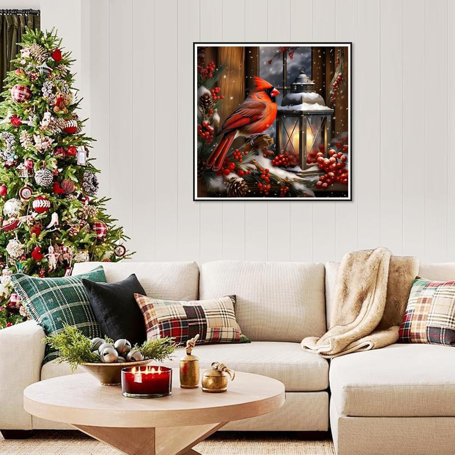 Christmas Diamond Art Kits for Adults - Cardinal Birds Diamond Painting Kits for