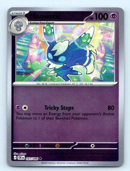 Meowstic 037/086 ~ Uncommon Reverse Holo English Near Mint
