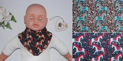 Halstuch Dreieckstuch Mädchen Baby Handmade Pferd Spucktuch Sabbertuch - Bild 1 von 3