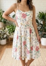 Old Navy  Pullover Fit Flare Floral Print Lined Cami Tank Dress Womens Sz Small