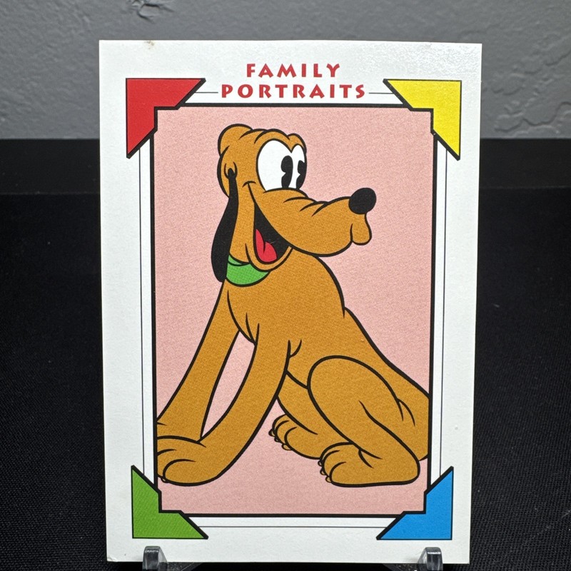 Impel Disney Family Portraits #103 Pluto's Bio Mickey Mouse Pluto Card