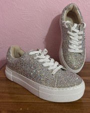 NEW Women s BETSEY JOHNSON Rhinestone BLING Shoes Sneakers SB Sidney 6.5M b7