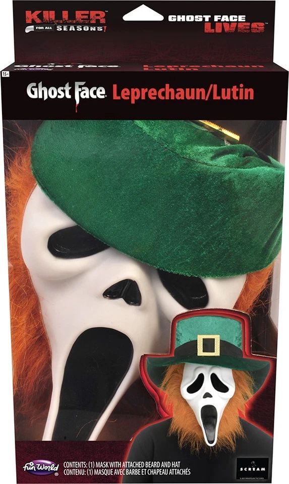 Ghost Face St. Pat’s Mask - Fun World - Image 3 of 4
