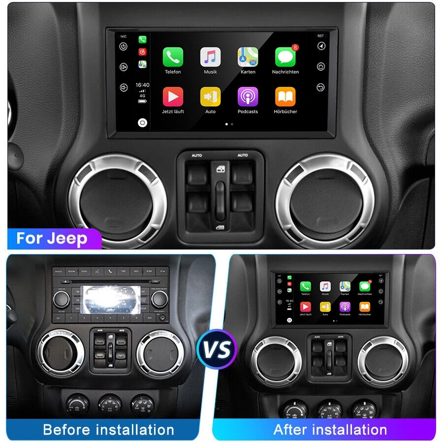 64GB For Jeep Wrangler Chrysler Dodge RAM Android 13 Car Stereo BT Radio Carplay - Image 2 of 4
