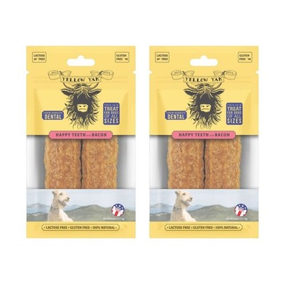 LOT OF 2 Yellow Yak Dog Treats Yaky Chew Cheese with Bacon - 4 Chews Exp: 4/2026