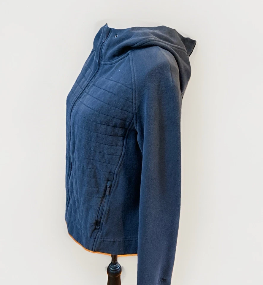 Sudadera con capucha vintage Lululemon para mujer talla 10 cremallera completa azul marino acolchada Foto 4 de 4