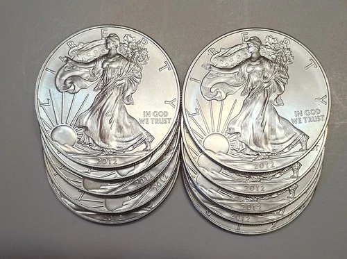 2012 American Silver Eagles (10 Total Coins) Brilliant Uncirculated