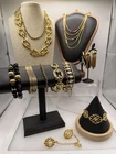 Vintage Signed Gold Tone Jewelry Lot Trifari Coro Monet PEP Necklaces Bracelets