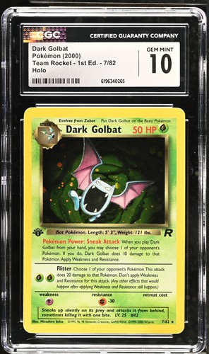 Dark Golbat (1st Edition) graded CGC 10 for sale on eBay