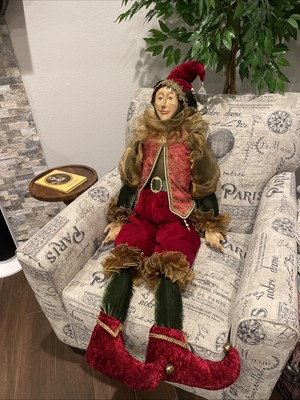 Costco 48'' Jester XL Old Worlk Christmas Velvet Gold Clothing Mardi Gras 776718