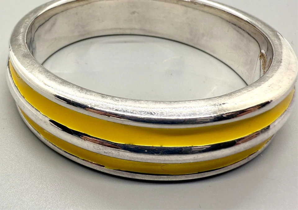 Brazalete Brazalete Simon Sebbag Designs SSD Plata de Ley 925 Esmalte Amarillo Incrustación Foto 2 de 4