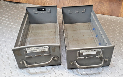 2 Equipto Vintage Metal Drawers Standard 8505 12'' deep  LOT of 2 -USA