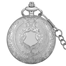 Womens Mens Silver Hand Winding Mechanical Shield Pocket Watch Christmas Gifts