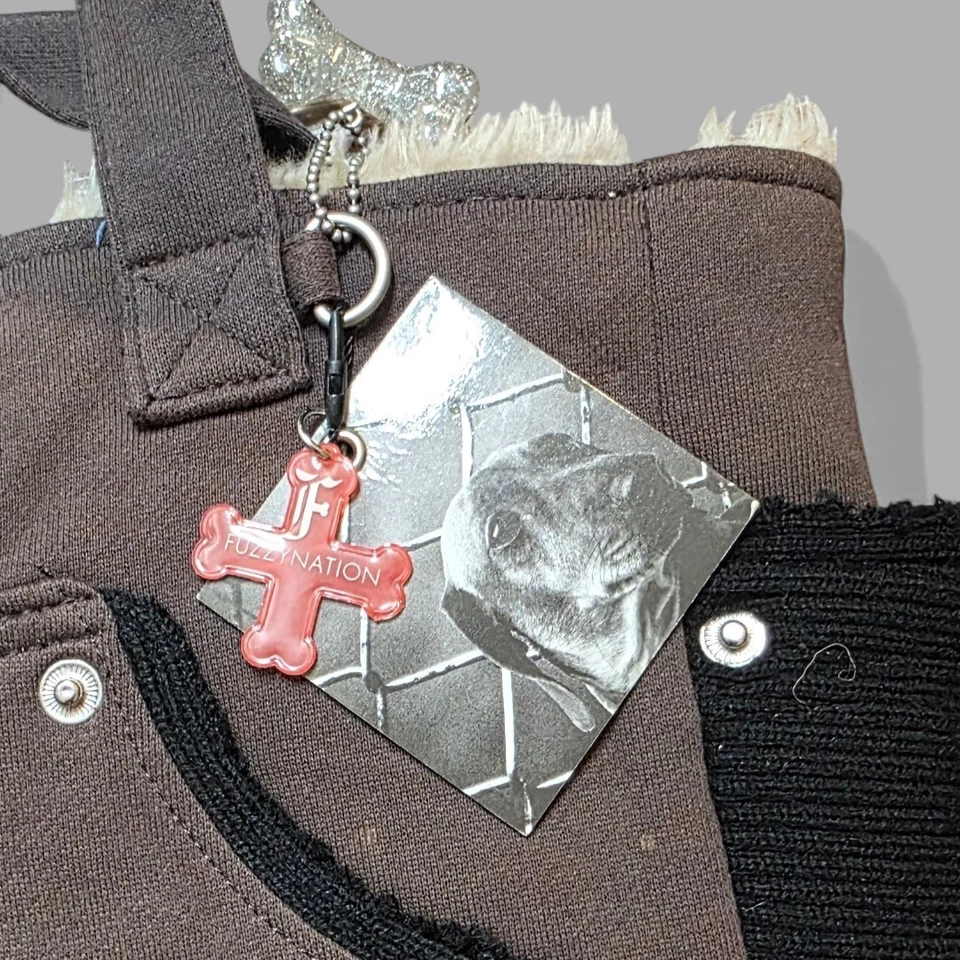 Bolso de Mano Fuzzy Nation Marrón y Negro Dachshund con Forro de Piel Sintética Nuevo con Etiquetas $54 Foto 2 de 4