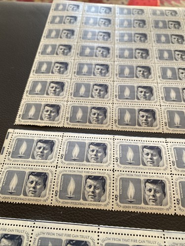 JOHN F. KENNEDY (1964) - Full Mint Sheet of 50 Vintage Postage Stamps-Seperated - Picture 6 of 10