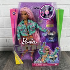 2020 Mattel Barbie Extra Doll Pink Braided Hair African American With Pet Mouse