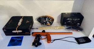 Empire Axe Paintball Marker & Dye Rotor Loader Orange/Black w/ Accessories