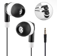 Black  White Wired Earbuds with 3.5mm Jack 5 Pack