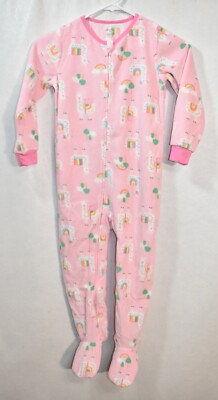 Absorba Pajamas Footed Fleece Size 5T  Alpaca Pink Girl's