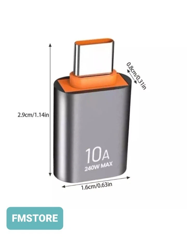 ADATTATORE OTG DA USB-A FEMMINA A USB-C MASCHIO CONVERTITORE UNIVERSALE B - Immagine 2 di 4