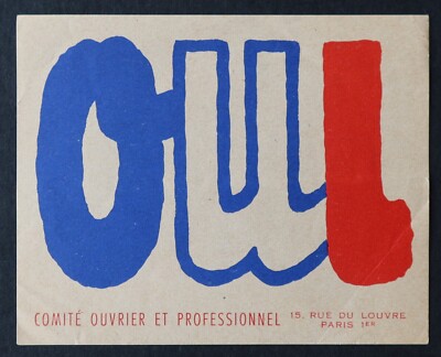 Flugblatt politischer Schmetterling JA Arbeiter- und Berufskomitee Rue du Louvre