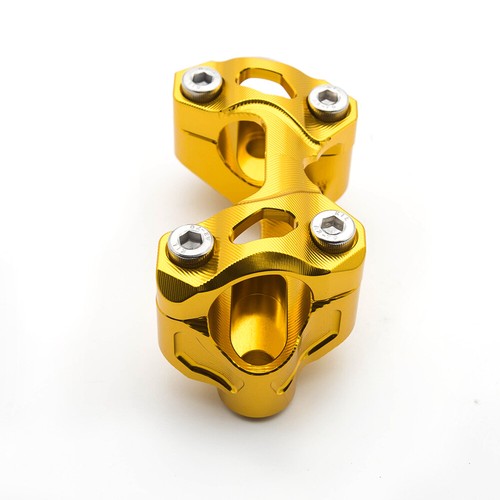 Gold Aluminum 1-1/8" 28mm Handle Fat Bar Motorcycle HandleBar Mount Clamp Riser - Foto 7 di 9