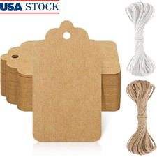 Blank Kraft Paper Gift Tags 50 Pcs W/ String Perfect Gifts Crafts Xmas New