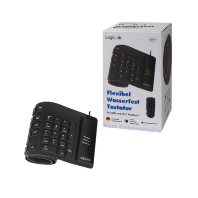 Tastatur Flexibel Wasserfest USB /PS2 Tasten Faltbare Silikontastatur Soft-Touch