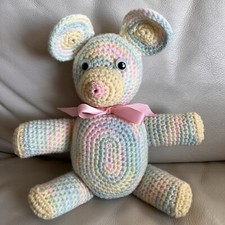 Pastel Crochet Teddy Bear Plush CUTE