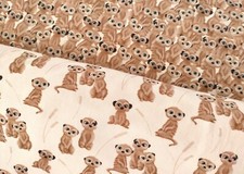 Erdmännchen creme oder braun Hilco Baumwoll-Jersey Kinderstoff 50 cm